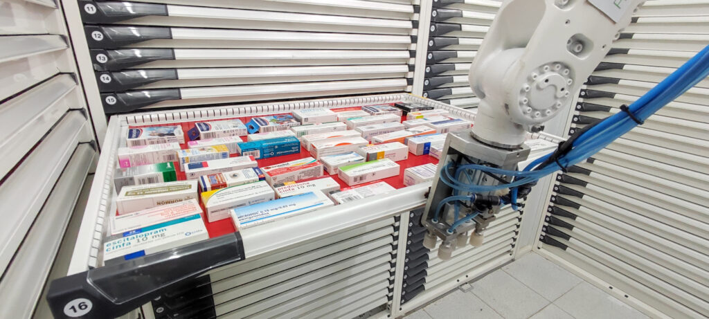 Cajón de Smartmed Robot - Robot de farmacia - Una de sus mejoras